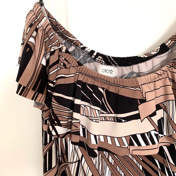 CACHE FLORAL PRINT DISCO JUMPSUIT OFF SHOULDER - Picture 7 of 8